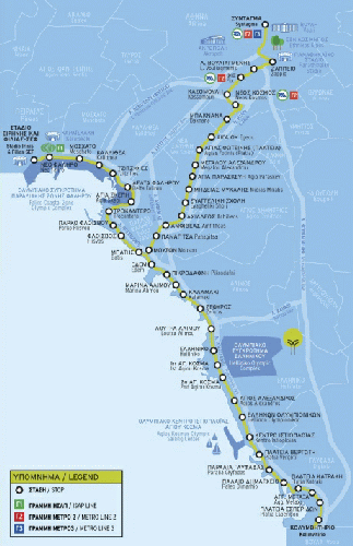 Athens Tramway LRT map