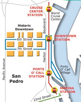 San Pedro Red Car Line map