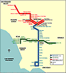 map of Los Angeles light rail system