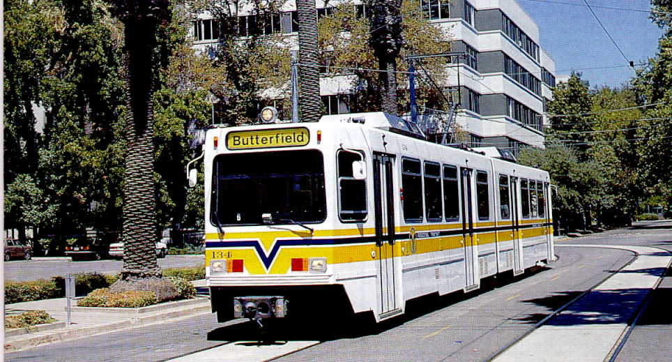 Sacramento LRV in street