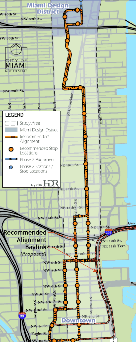 Miami streetcar map