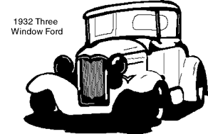 1932 Three Window Ford Car