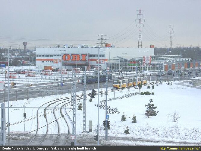 Budapest light rail tramway, Savoya Park shopping mall