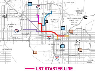 light rail route phoenix az