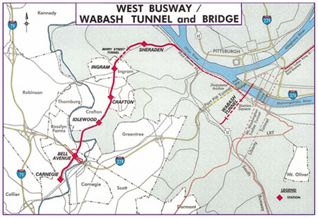 Pittsbrugh West Busway map