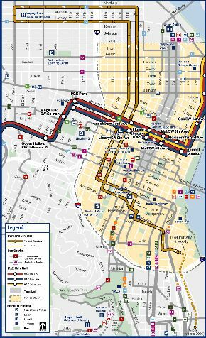 map portland streetcar max trimet light rail lines brown route routed interurban intersects north south