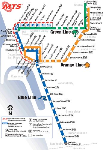 San Diego LRT map