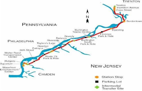 River Line light railway map