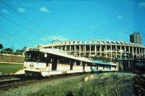 St. Louis train near stadium
