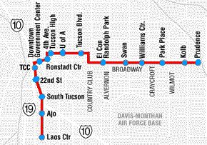 tucson light rail route map