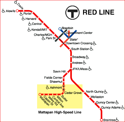 t red line map